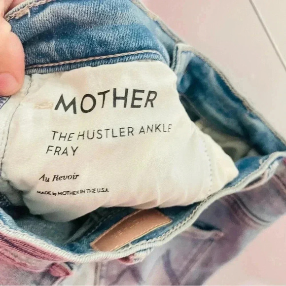 MOTHER Denim The Hustler Ankle Fray Jeans Au Revoir Wash Distressed Preppy - Picture 5 of 11